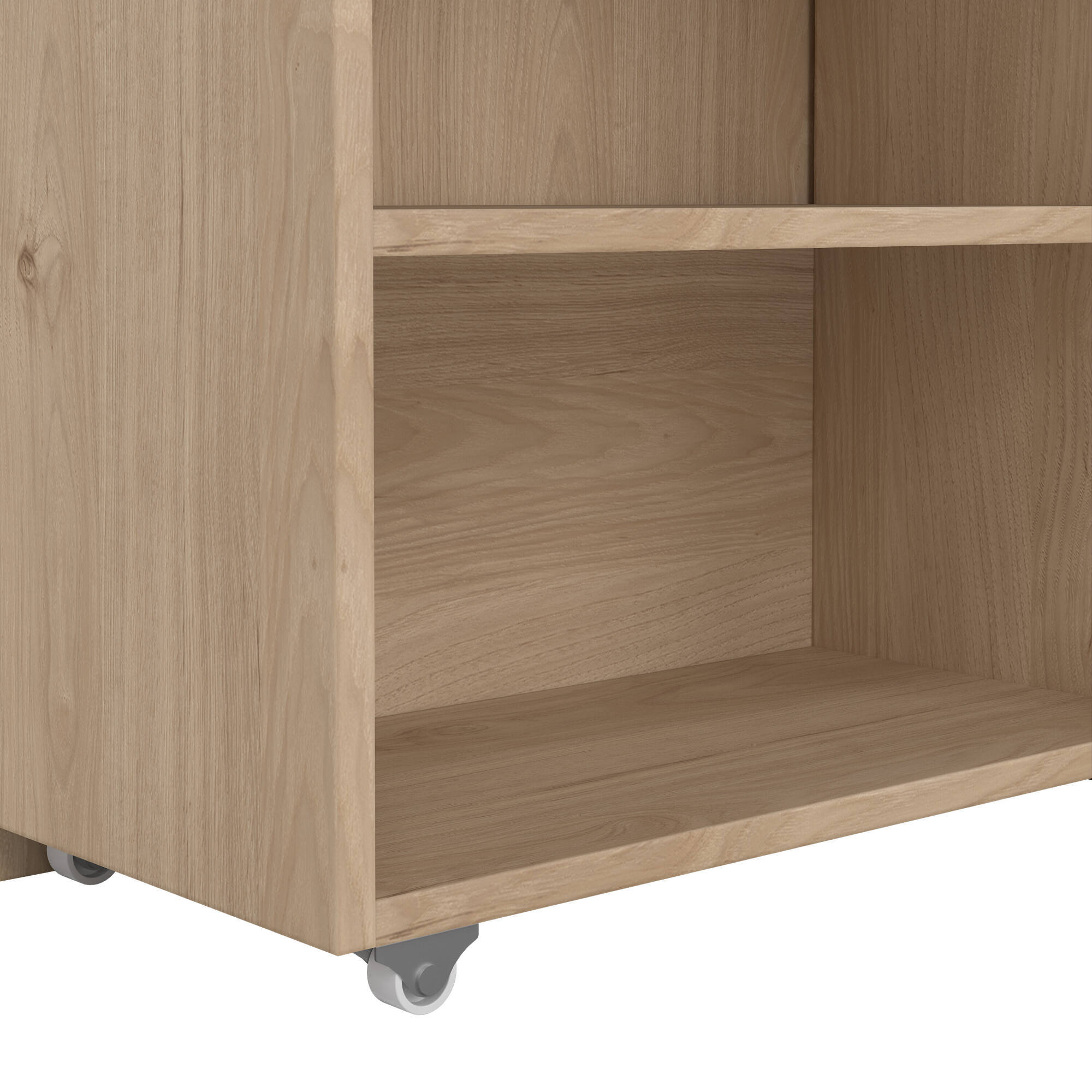 Comodino Shary, Comò basso, Tavolino da notte, Mensola da letto, 165x26 h80 cm, Rovere