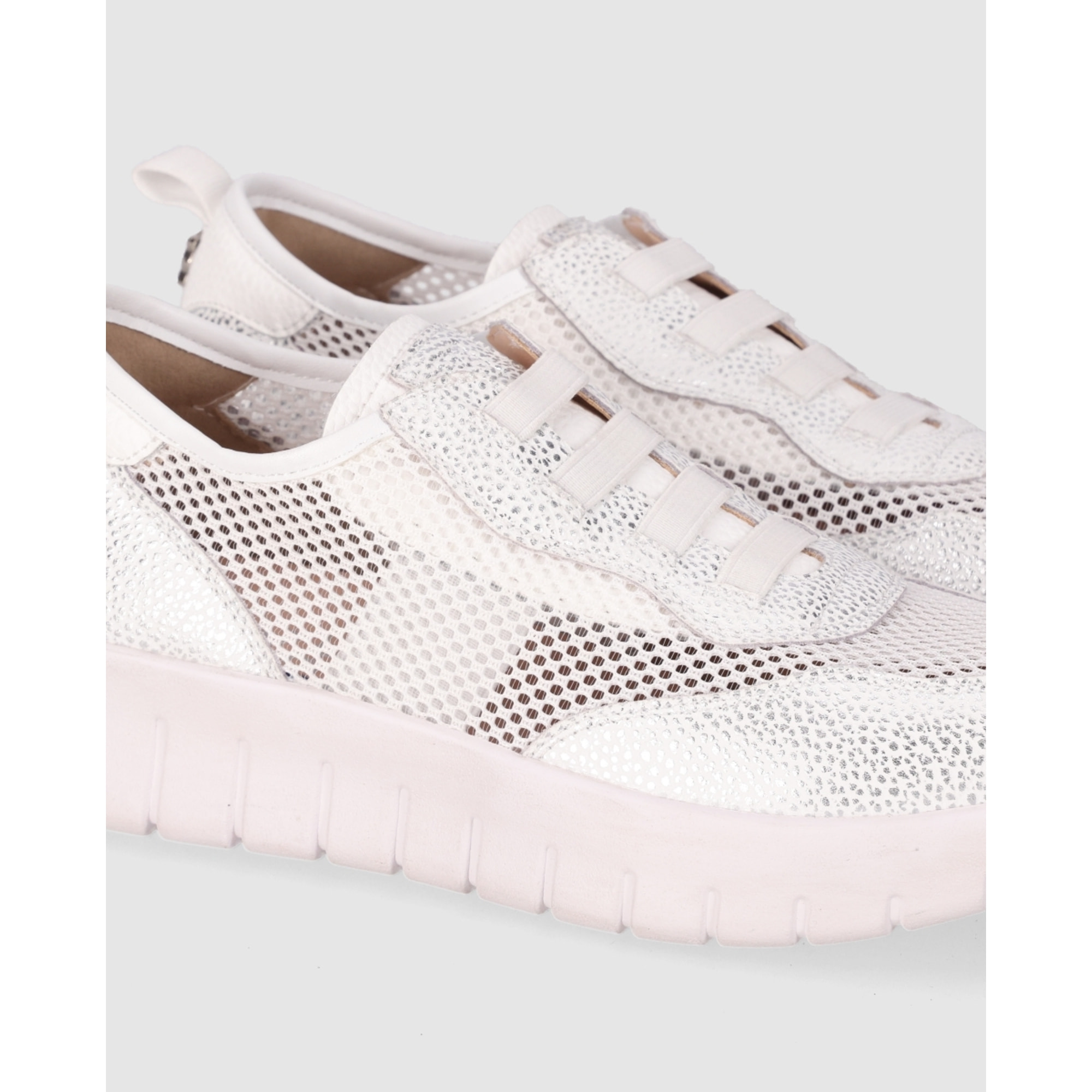 Deportivos de Piel - Blanco - Tacón: 1 cm