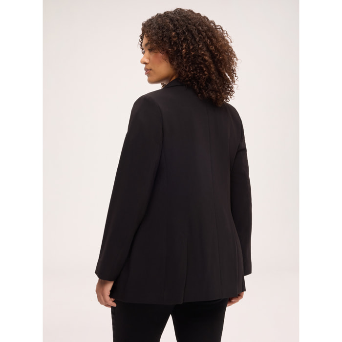 Fiorella Rubino - Blazer doppiopetto con applicazione gioiello - Nero