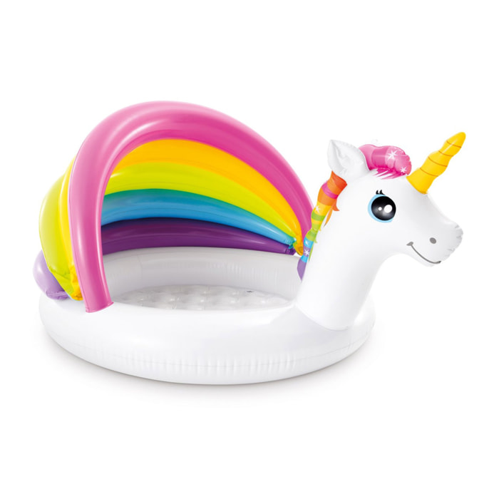Intex Piscina Unicorno Baby con Parasole, 127x102x69 cm