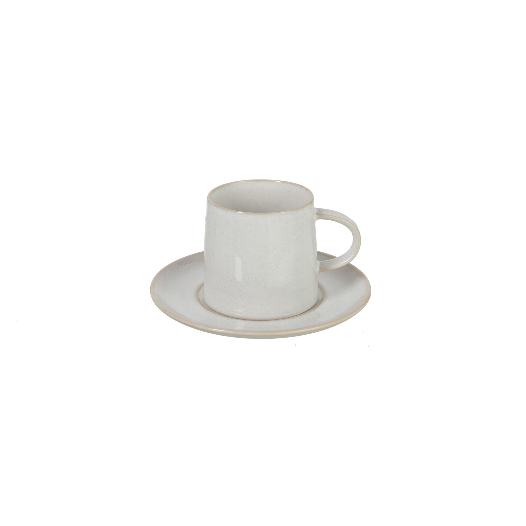 J-Line tasse + sous-tasse Noa - céramique - blanc - 4 pcs