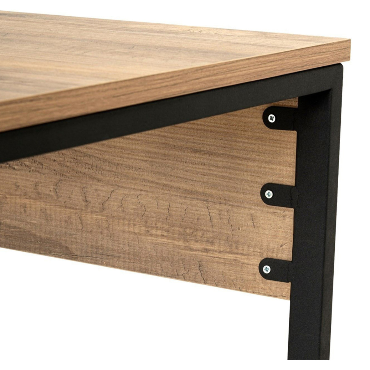 Bureau 2 places 240 cm avec rangements effet bois PONS