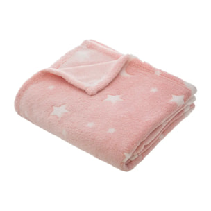 Plaid phosphorescent 125x150cm rose