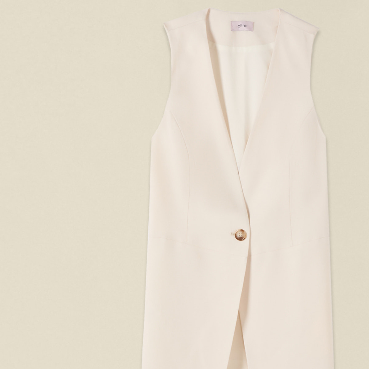 Oltre - Gilet sartoriale misto viscosa - Bianco