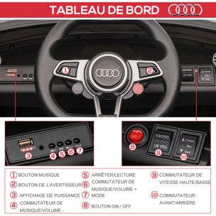 Véhicule électrique enfant TT RS 12 V 35 W V. max. 3 Km/h télécommande effets sonores + lumineux noir