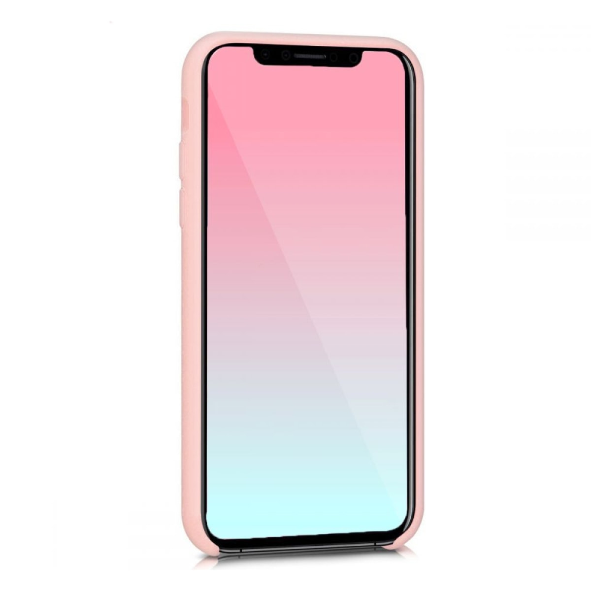 Coque iPhone X/XS Silicone Liquide toucher doux, Anti Chocs Rose Pâle