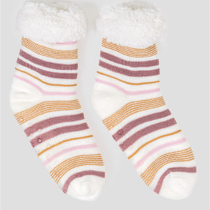 Calcetines mujer Raya Calendula malva rosa