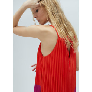 Vestito plissettato tricolore