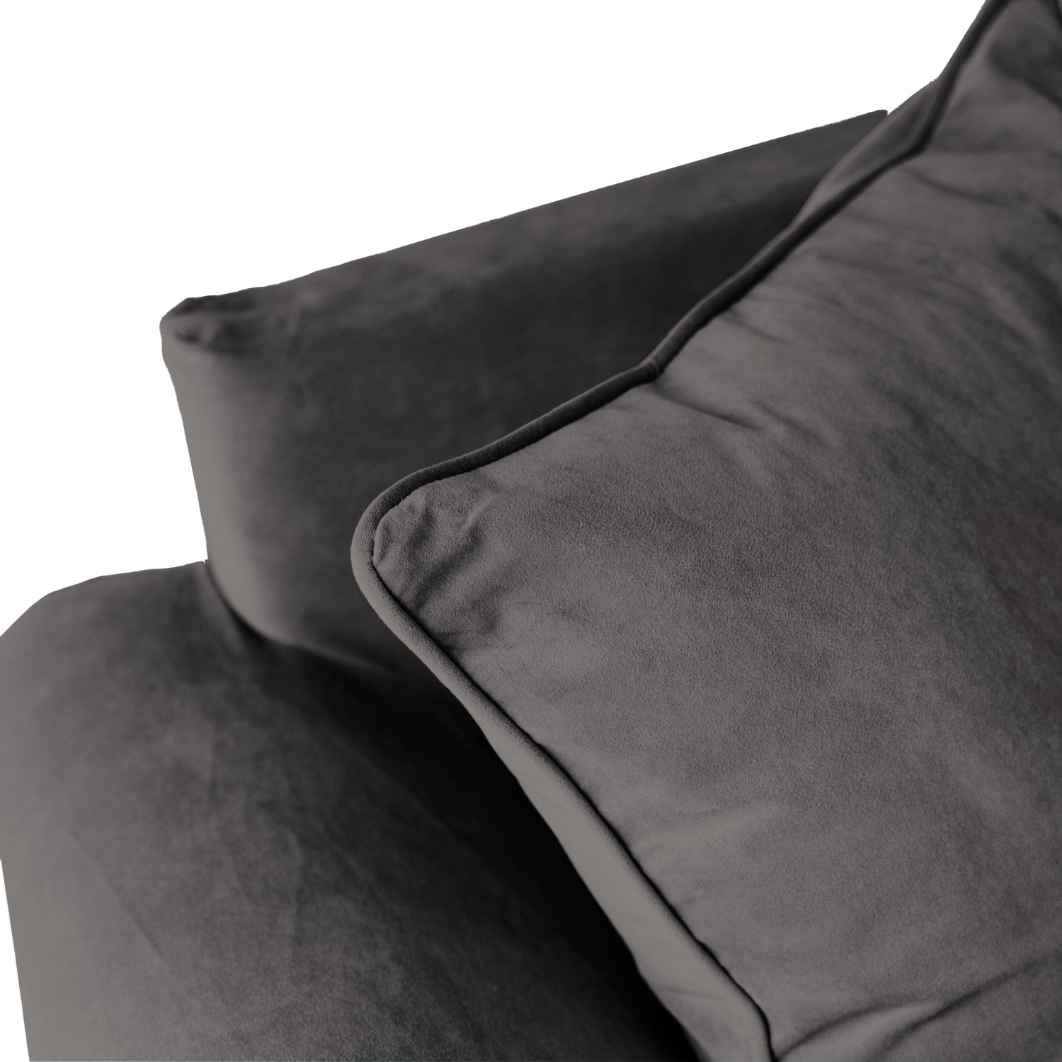 Fauteuil love seat en velours gris OSCAR