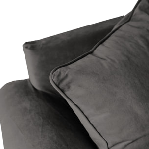 Fauteuil love seat en velours gris OSCAR