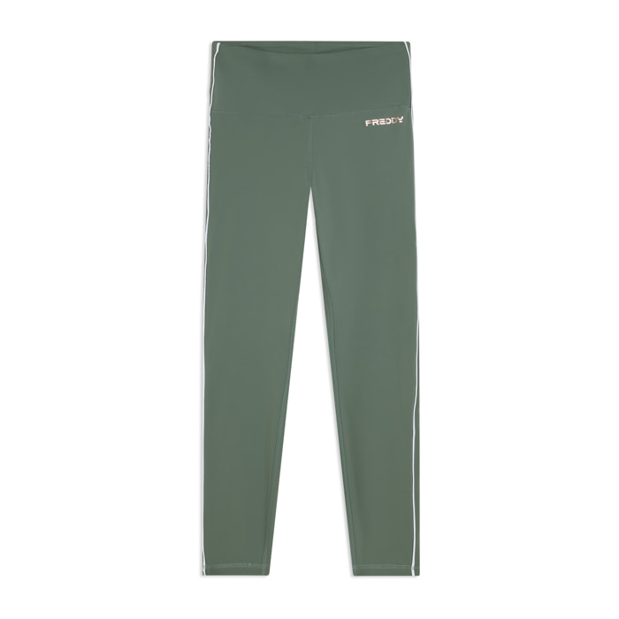 Leggings sport 7/8 vita super alta con profili a contrasto