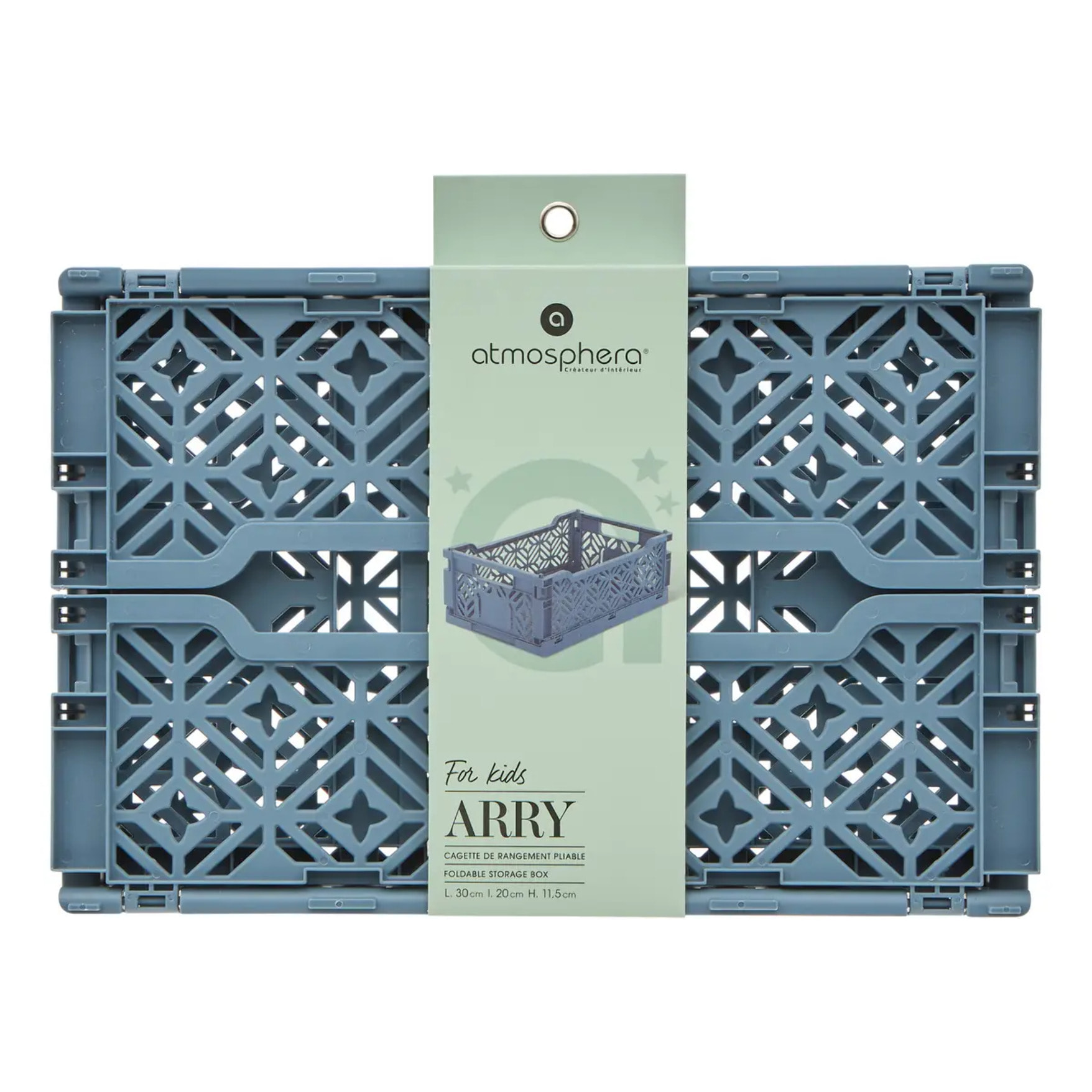 Cagette pliable Arry 30x20cm bleu