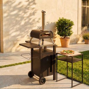 Pack four à pizza avec chariot BBQ, accessoires et housses de protection