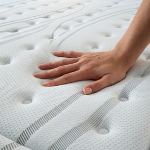 Ensemble Matelas Altesse & Sommier Kit Tissu, Mémoire de Forme & Hyper Soft, 27 cm, Accueil Enveloppant, Soutien Ferme