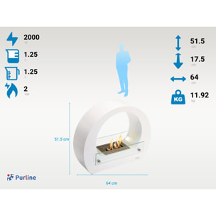 Chimenea de etanol de acero con llama regulable SATURN W PURLINE 2000 W