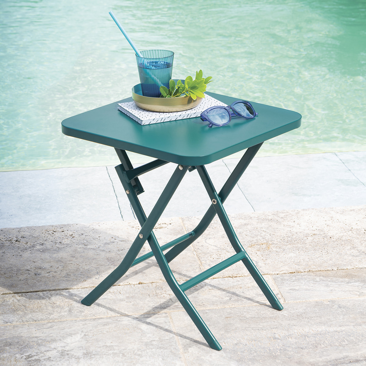 Table d’appoint Greensboro bleu canard