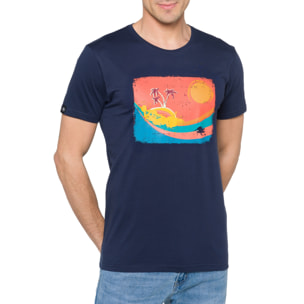 Camiseta de algodón 150 gr Hot Buttered Mirage Color Azul Marino