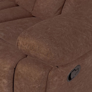 Sofá relax de 2 plazas con reposapiés elevable en chocolate 152 cm Kendal Chocolate