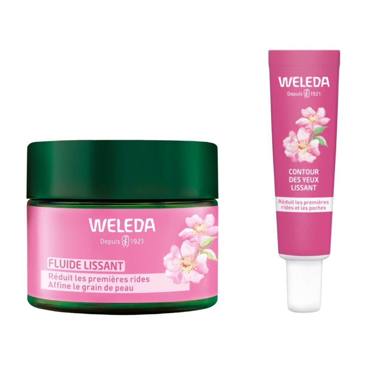 WELEDA - Lot Fluide lissant Rose musquée et Thé blanc et Contour des yeux