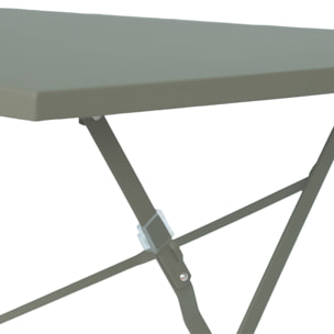 Table de jardin bistrot pliante métal + 4 assises 110 x 70cm. avec quatre chaises pliantes. acier thermolaqué