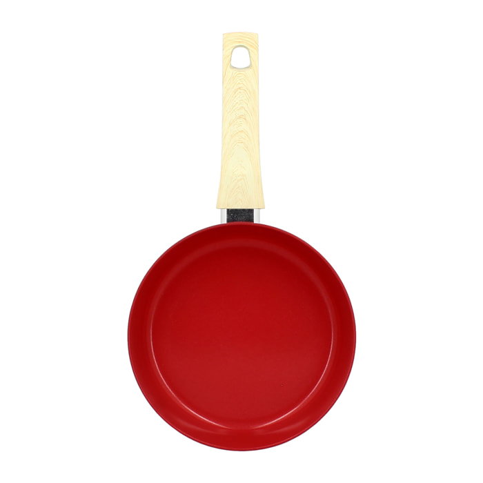 Poêle en aluminium 20cm rouge - compatible induction COLORAMA