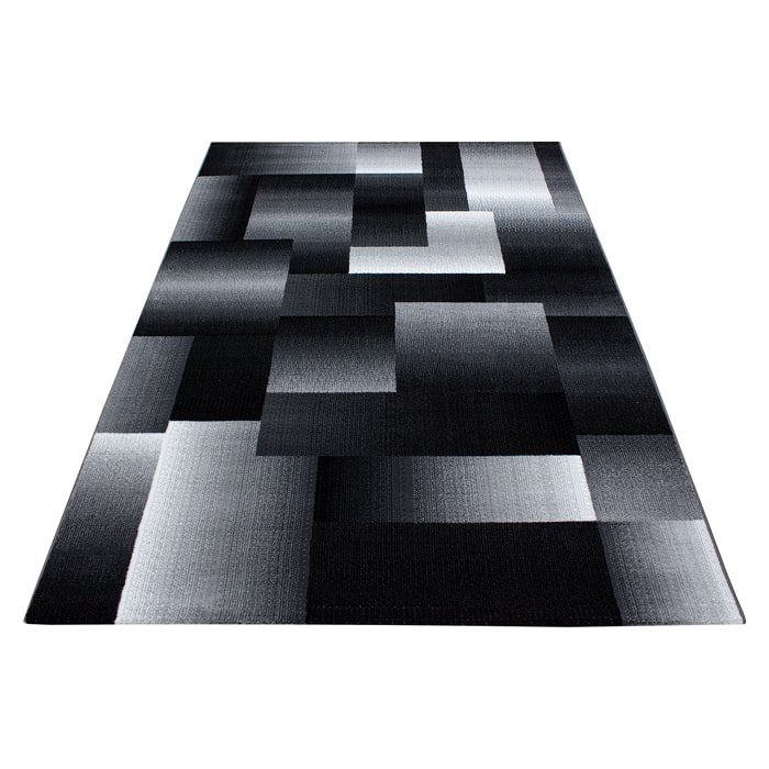MIAMI - Tapis de salon à motif géométrique noir - MIA6560NOI