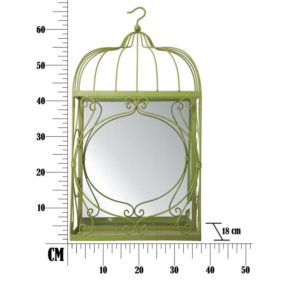 PORTAVASI METALLO CON SPECCHIO DA APPENDERE CHARME 1921 VERDE