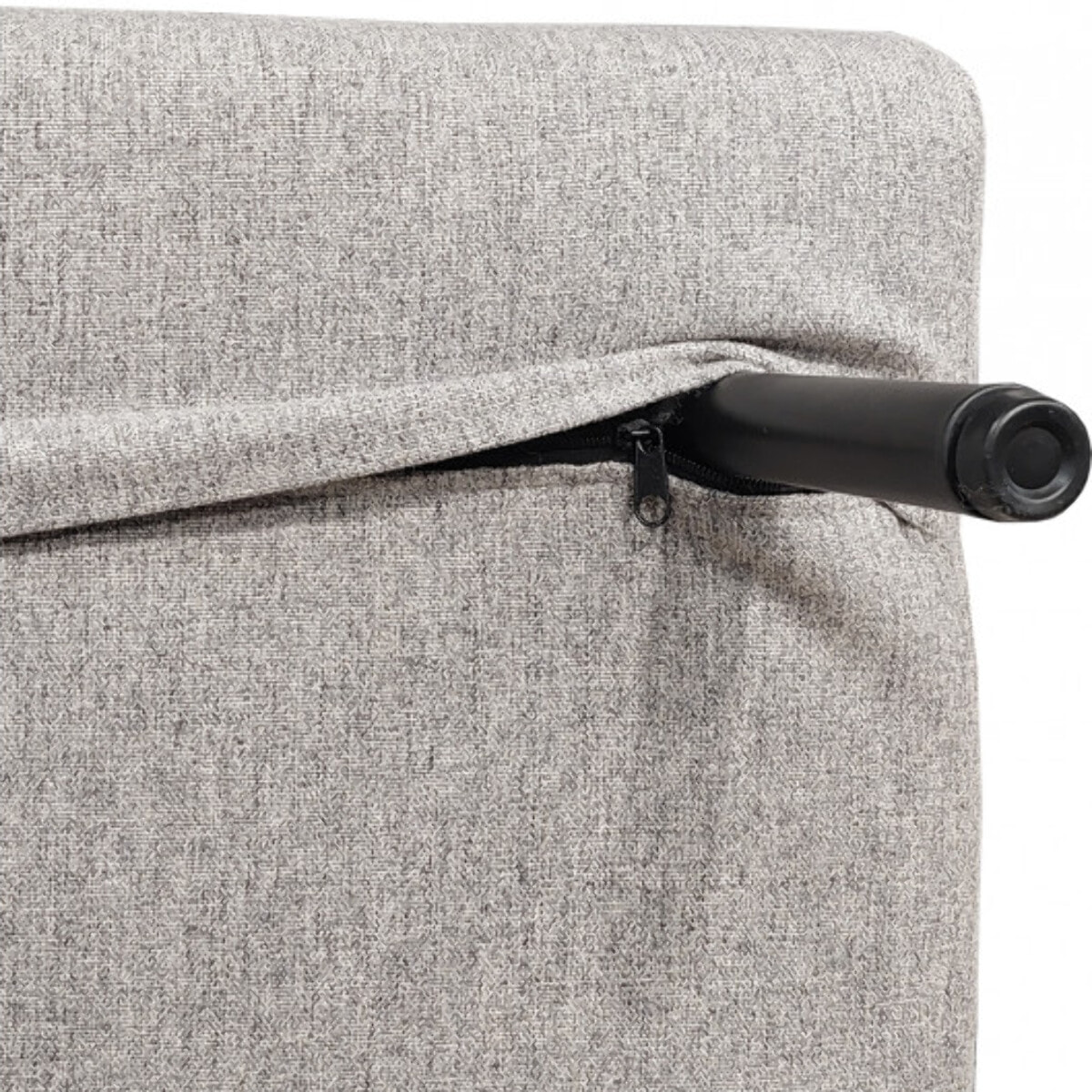 Banquette convertible en tissu gris chiné - MARIE