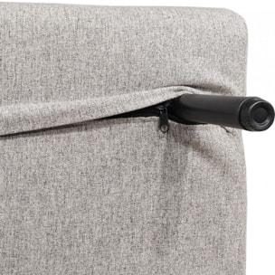 Banquette convertible en tissu gris chiné - MARIE