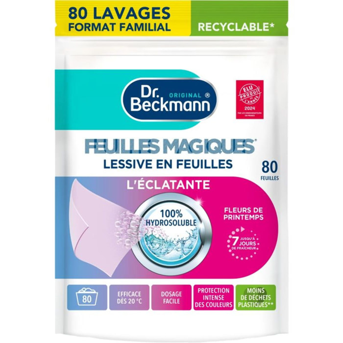 Lessive DR BECKMANN en feuilles L'éclatante x80