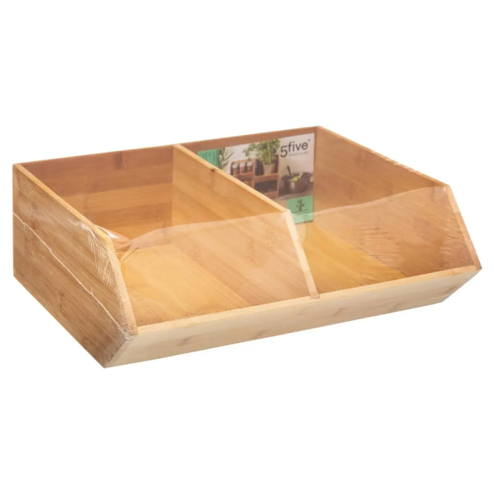 Organiseur 2 bacs bambou grand modèle