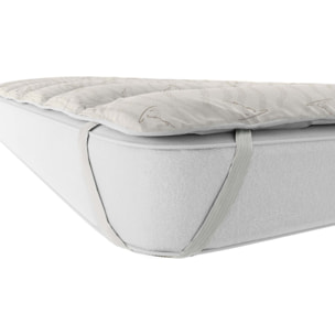 TOPPER TRAPUNTATO LINO CON ELASTICI - Made in Italy