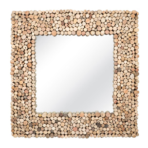 Miroir carré en bois flotté 100cm