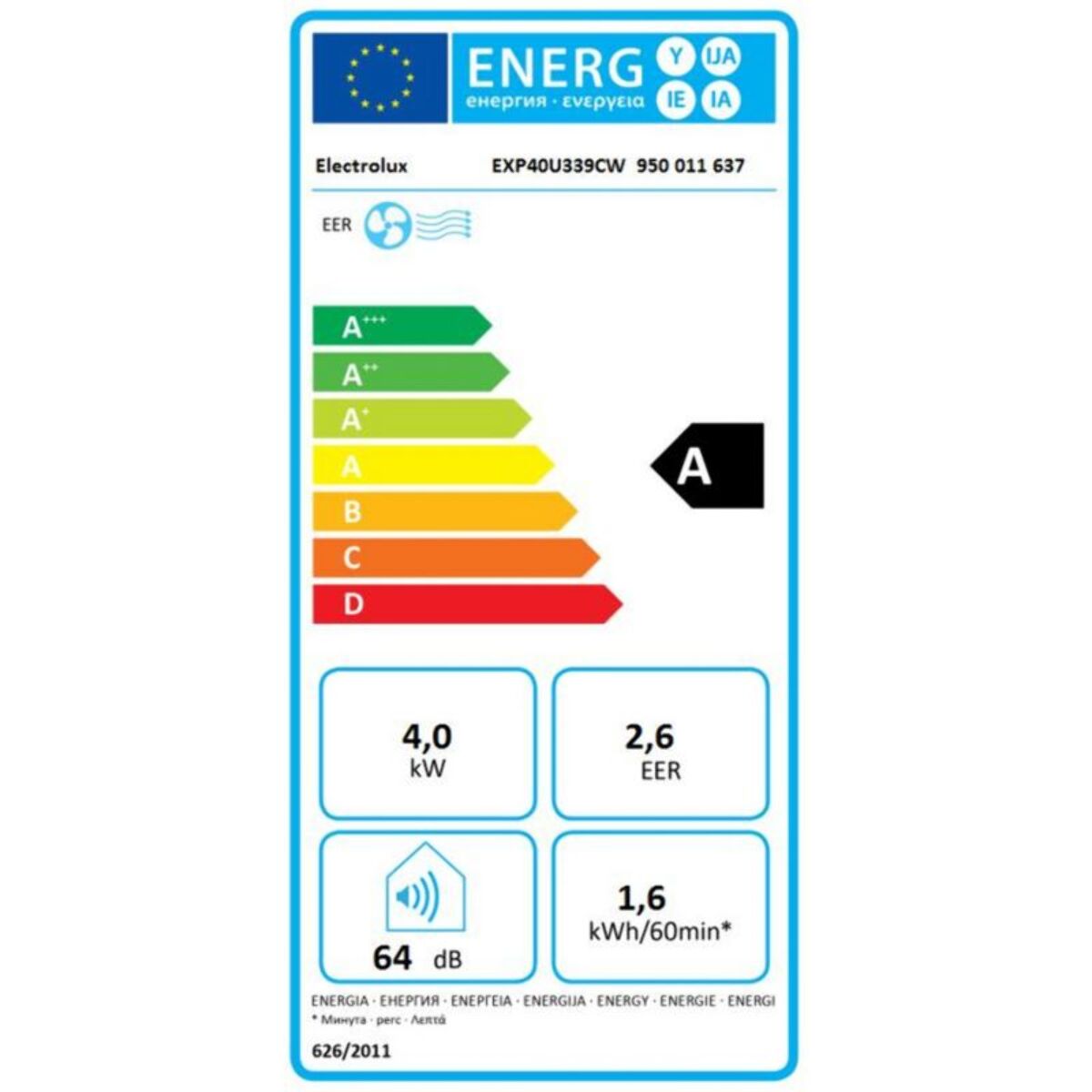 Climatiseur ELECTROLUX EXP40U339CW