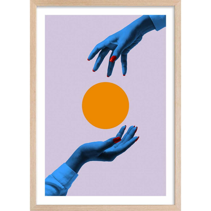 Affiche vintage Magie et levitation Affiche + cadre en bois - Chêne