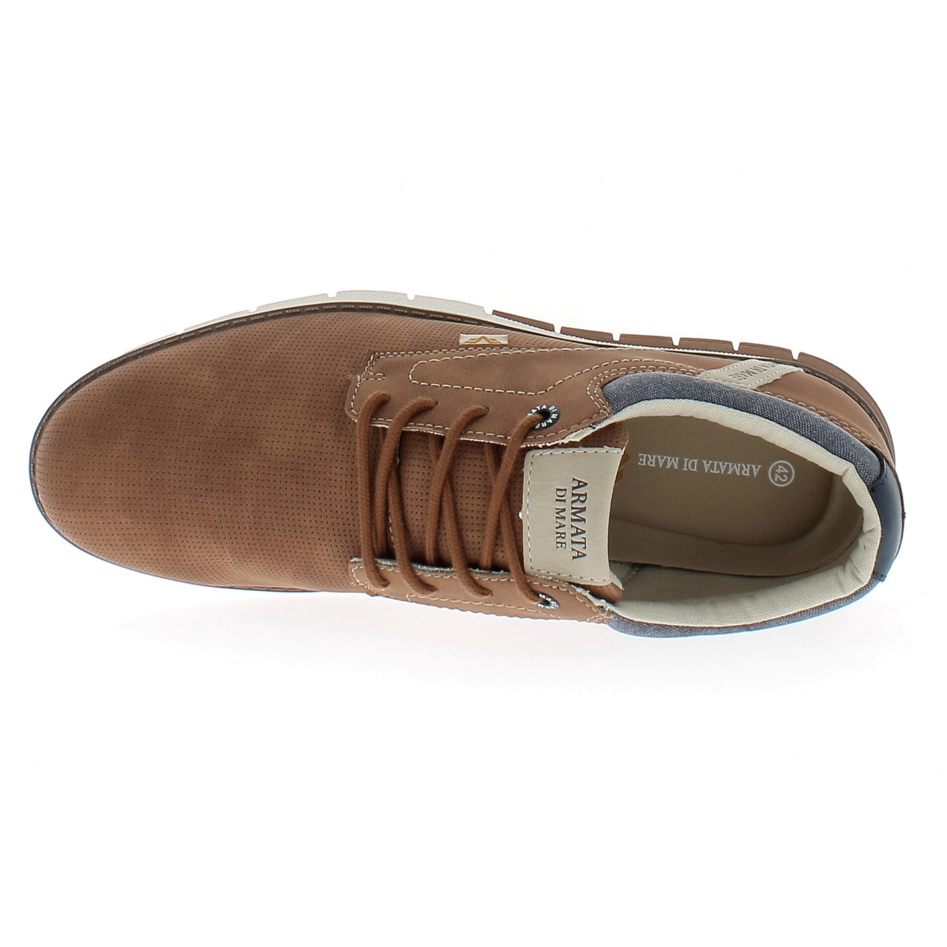 Armata di Mare Scarpe Uomo Scarponcino Casual Stringate con Soletta Rimovibile in Memory Foam AMU 1L909 Cuoio