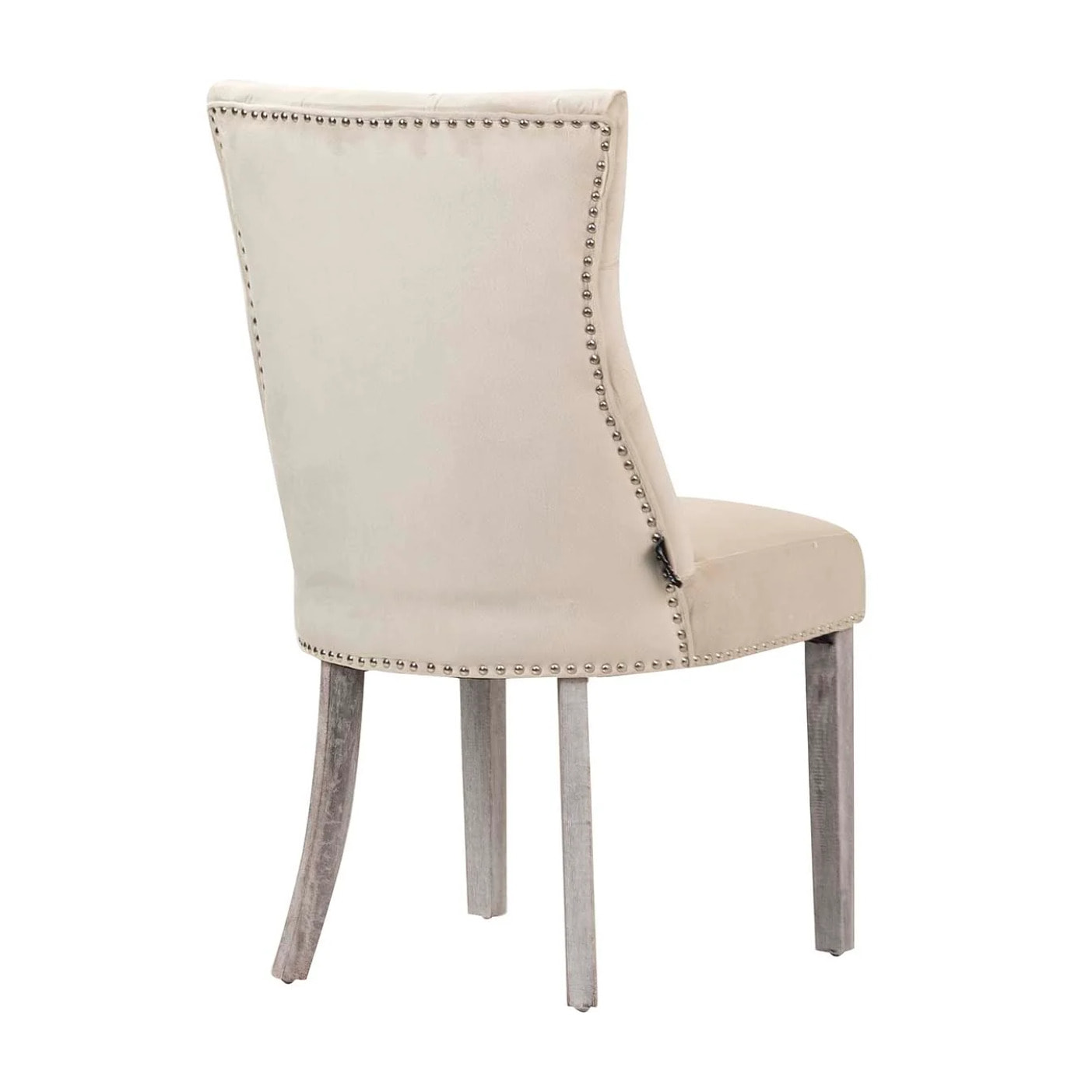 Silla Tachuelas Velvet Blanco Bodie 54x55x97 Cm