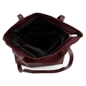 Bellino Bolso Tote Mujer. Piel auténtica Gamuza y Dollaro.