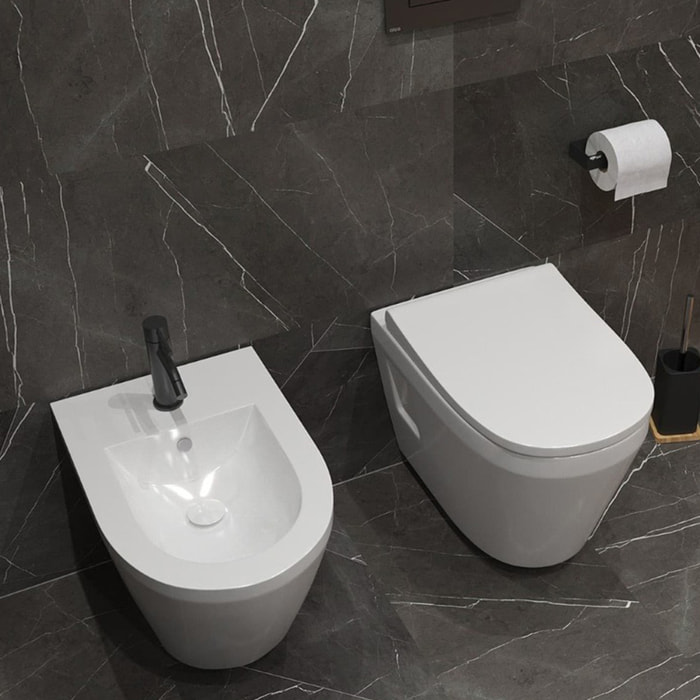 Integra bidet suspendu et trop-plein, 35,5x54 cm, blanc (7042-003-0288)