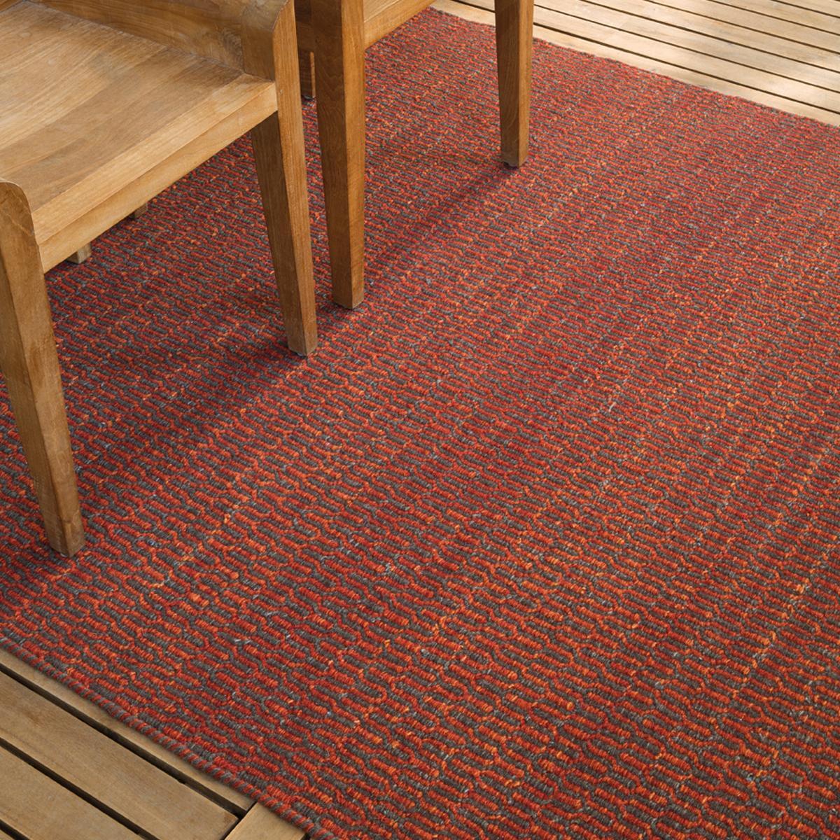 Tapis kilim fait main en laine motif faux uni REBI