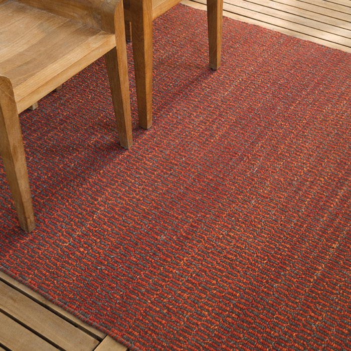 Tapis kilim fait main en laine motif faux uni REBI