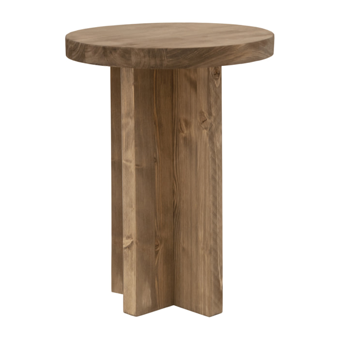 Table de chevet en bois massif ton chêne foncé 45x35cm Hauteur: 45 Longueur: 35 Largeur: 35