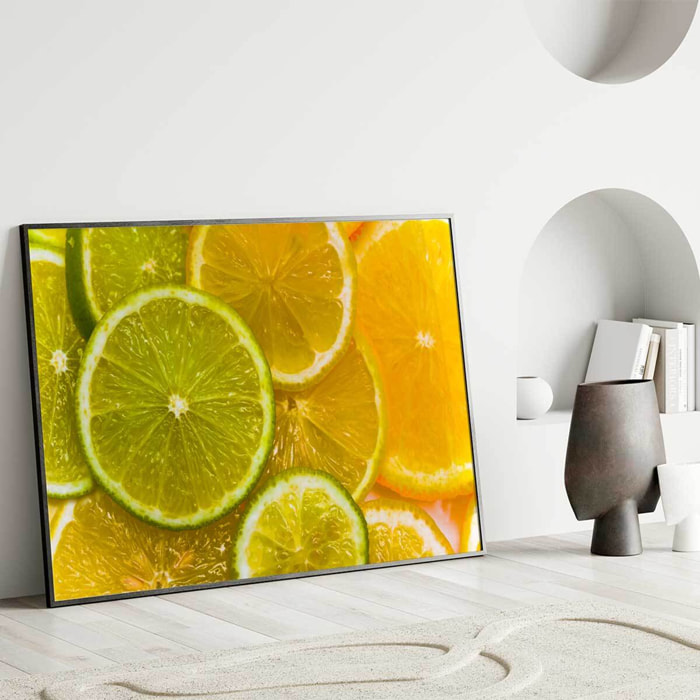 Affiche encadrée agrumes colorés Affiche + cadre en métal - Noir