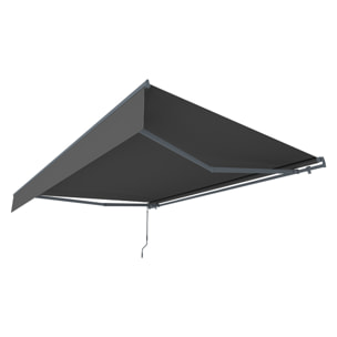 TULLY Store banne manuel 3,95 x 3 m en aluminium avec toile gris