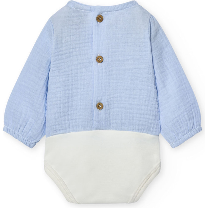 Body bebé manga larga bambula botones
