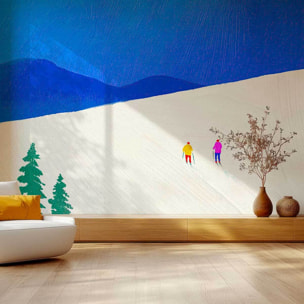 Papier peint panoramique scène sportive Intissé