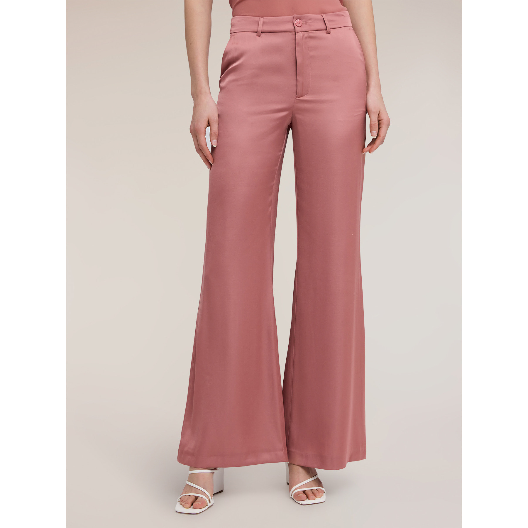 Motivi - Pantaloni palazzo satin - Rosa