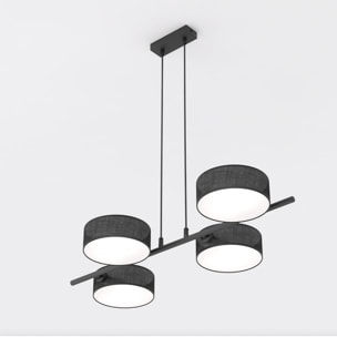 Lampada a sospensione Drumz nera opaca