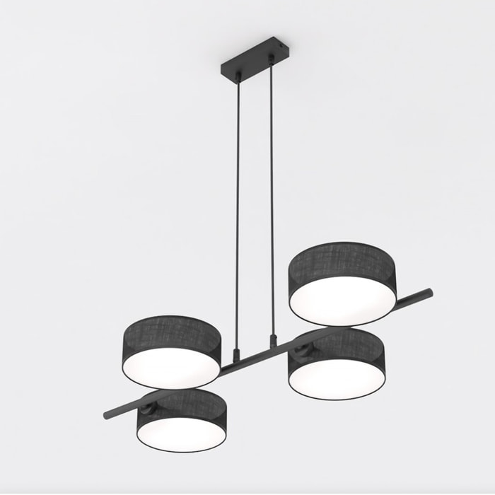Lampada a sospensione Drumz nera opaca
