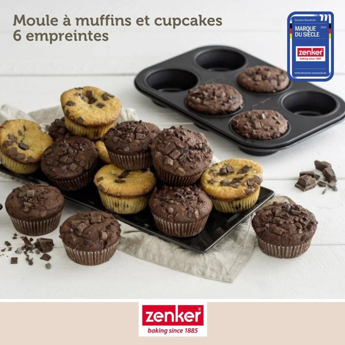 Moule à muffins 6 empreintes 28 x 19 cm Zenker Black Metallic